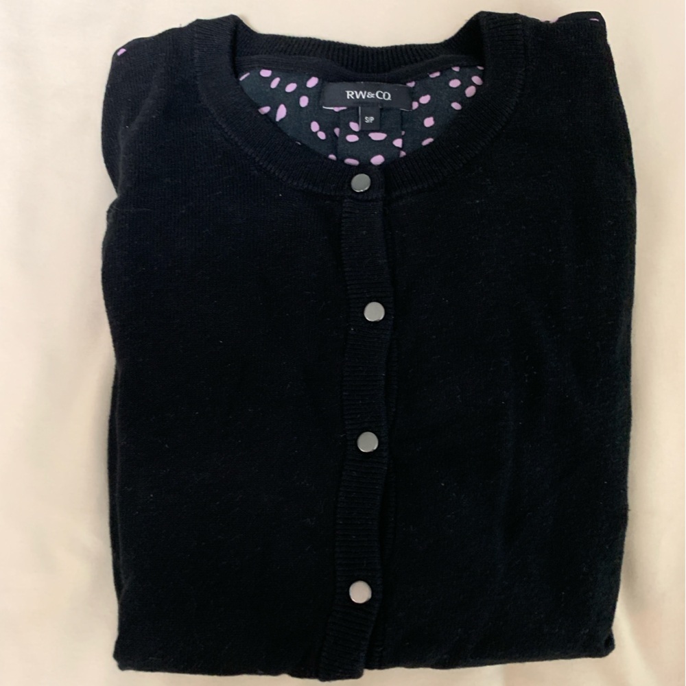 RW&CO. Black and Pink Patterned Sweater